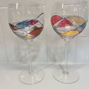 Partylite Mosaic Calypso Wine Glass Set of 2